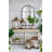 28.3X47" Arched Wall Mirror With Black And Gold Windowpane Design-1137098795