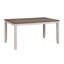 Table de salle à manger 5 pièces - Table rectangulaire en bois et 4 chaises d'appoint rembourrées en tissu gris / blanc / brun