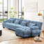 Combinaison libre, canapé modulaire modulaire, canapé en forme de L pour le salon, canapé confortable à 4 places avec repose-pieds convertible, chenille-552691520