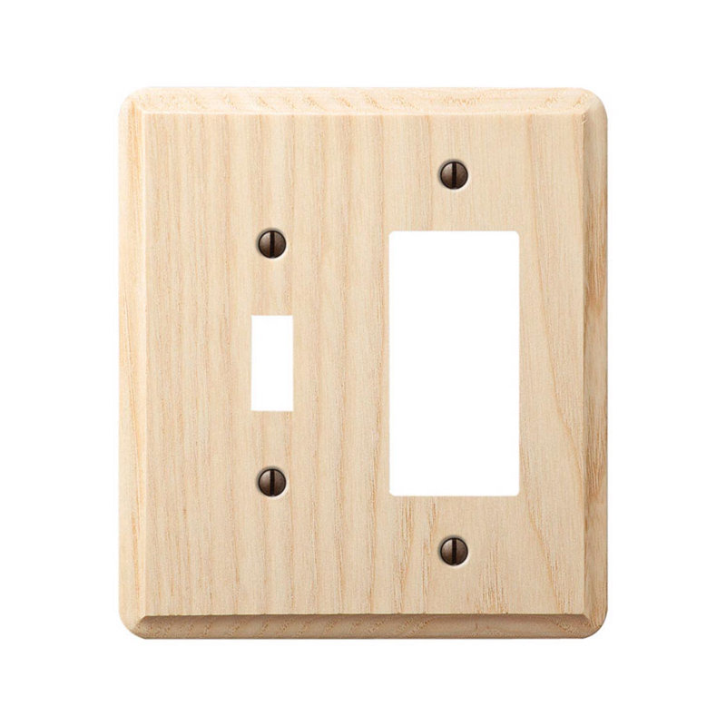 Ensemble de 1 plaque murale décorative en bois beige à 2 bandes Amerelle