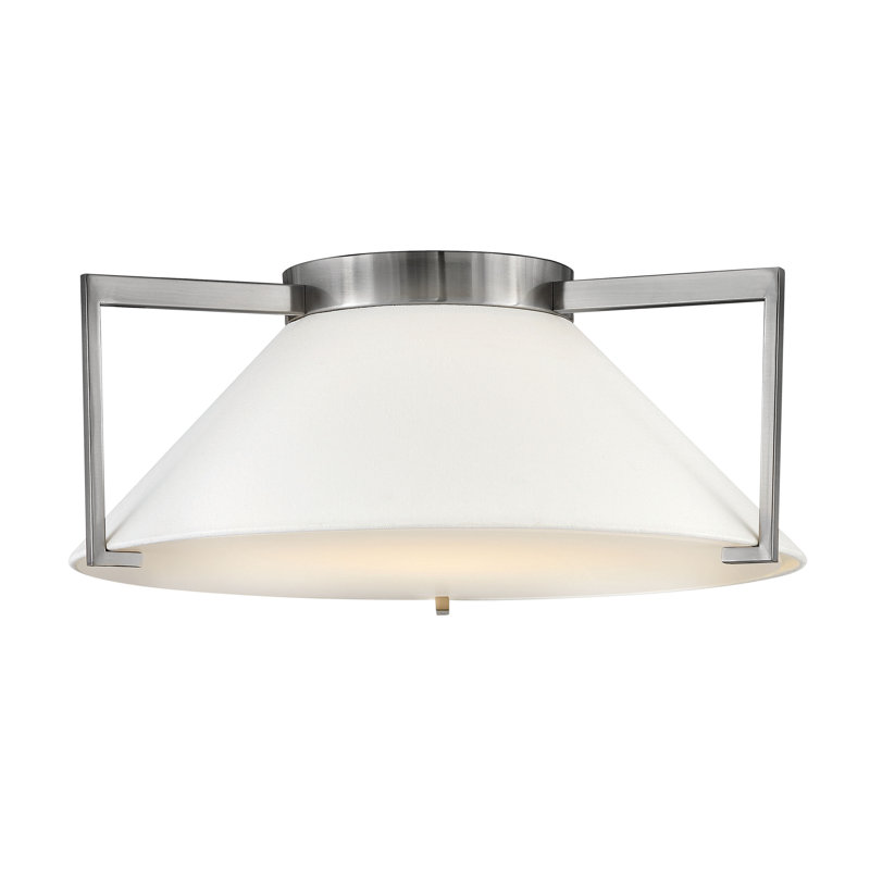 Calla 1 - Light Simple Cone LED Flush Mount, Brushed Bronze, 7.5" H x 20" W x 20" D