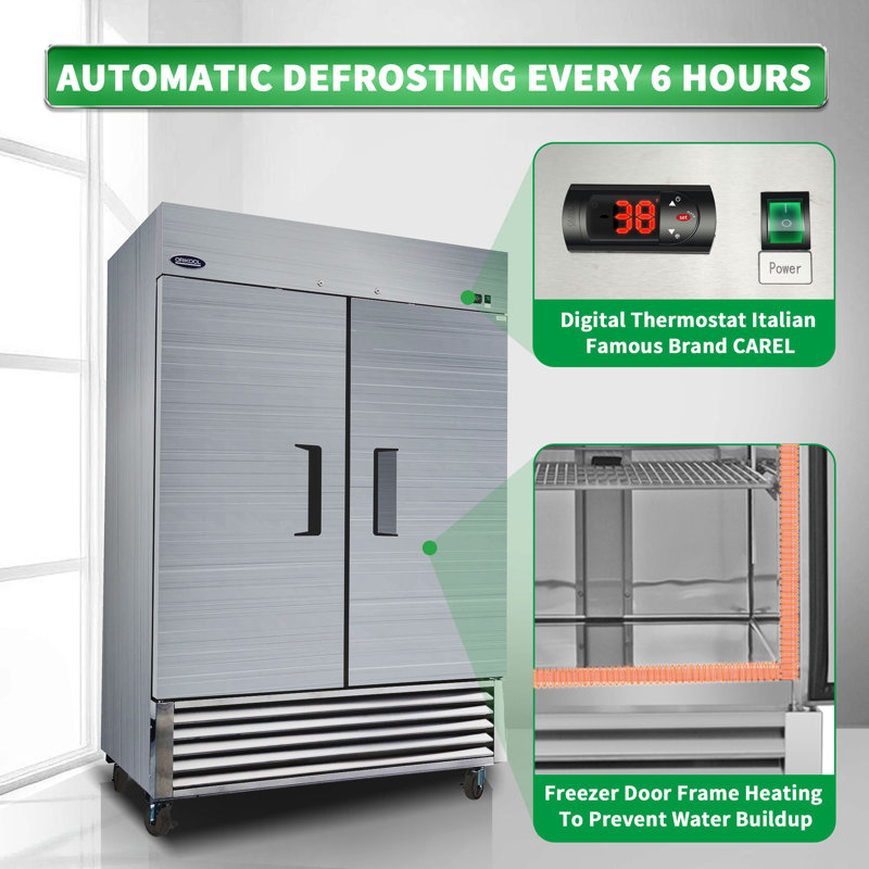 Daheat 49.0 Cubic Feet 2 Door Reach-In Commercial Refrigerator