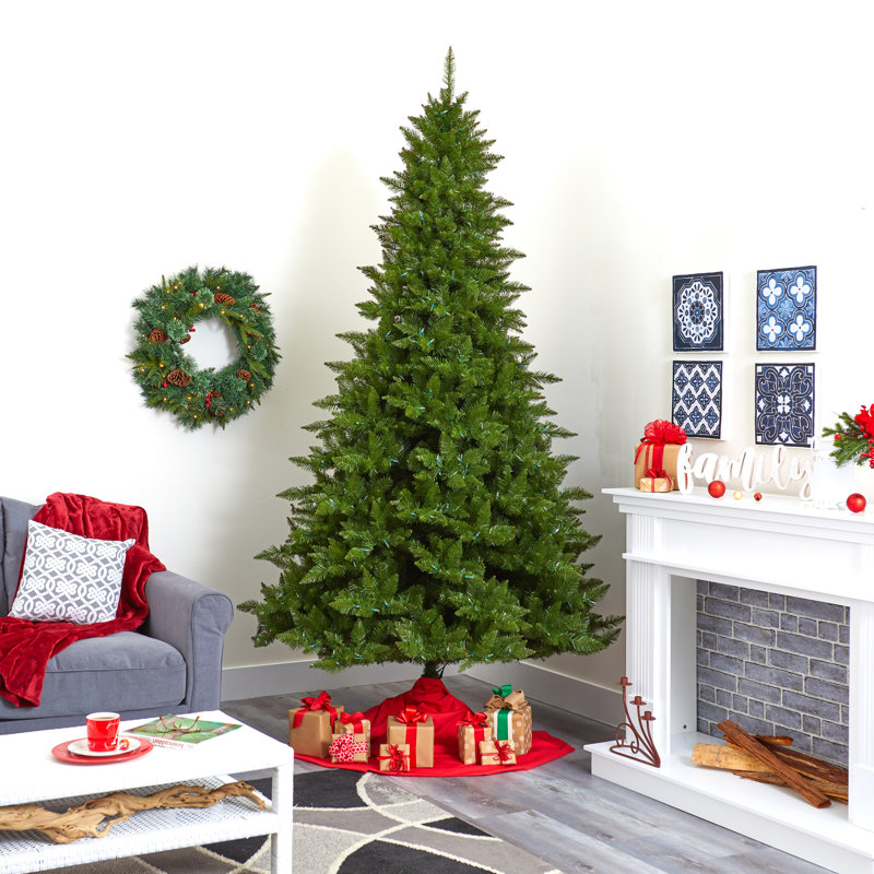 Lighted Artificial Spruce Christmas Tree, 9' H