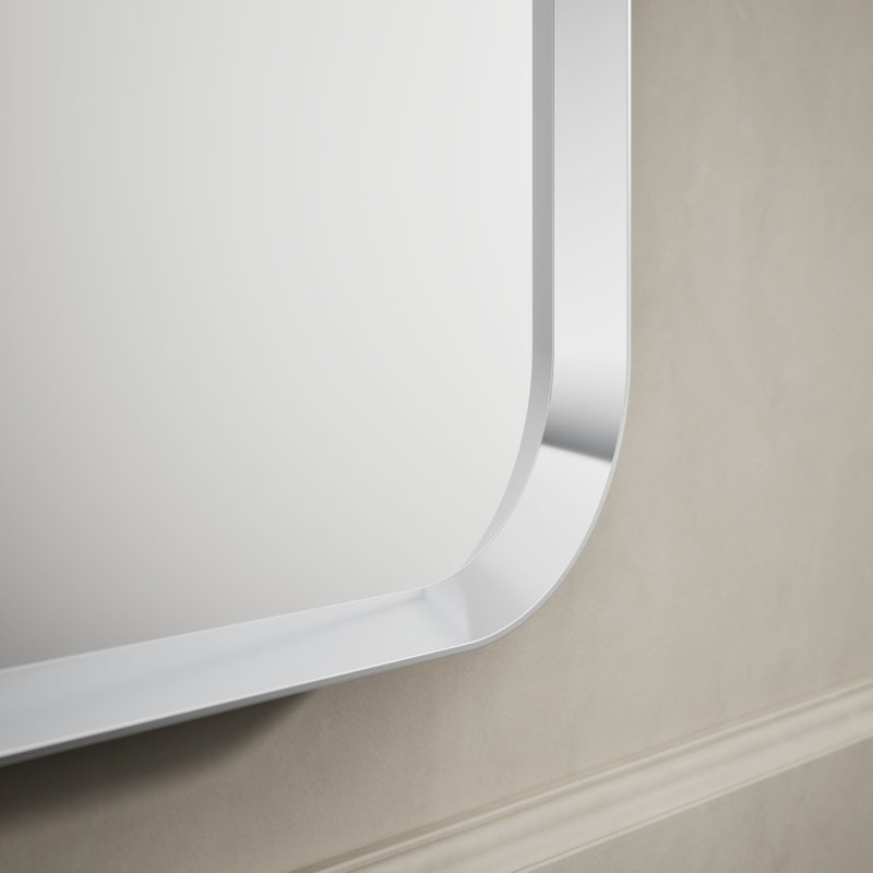KOHLER Essential Rectangular Wall Mirror, Bathroom / Vanity Mirror with Frame, Polished Chrome, 60" x 28"