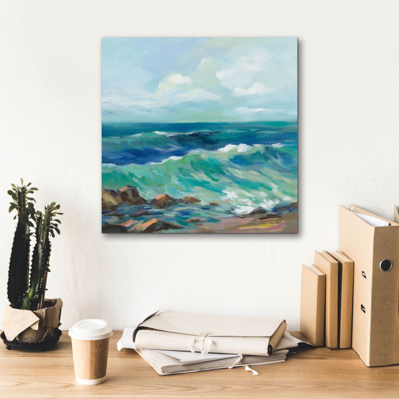 «Rocky Beach» par Silvia Vassileva, art mural sur toile, H 18 po x l 18 po