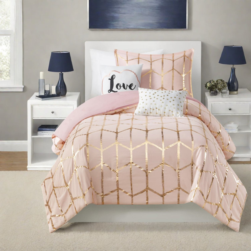 Modern Polyester Bedding Sets, Brushed Microfiber, Contemporary Chic Twin Xl