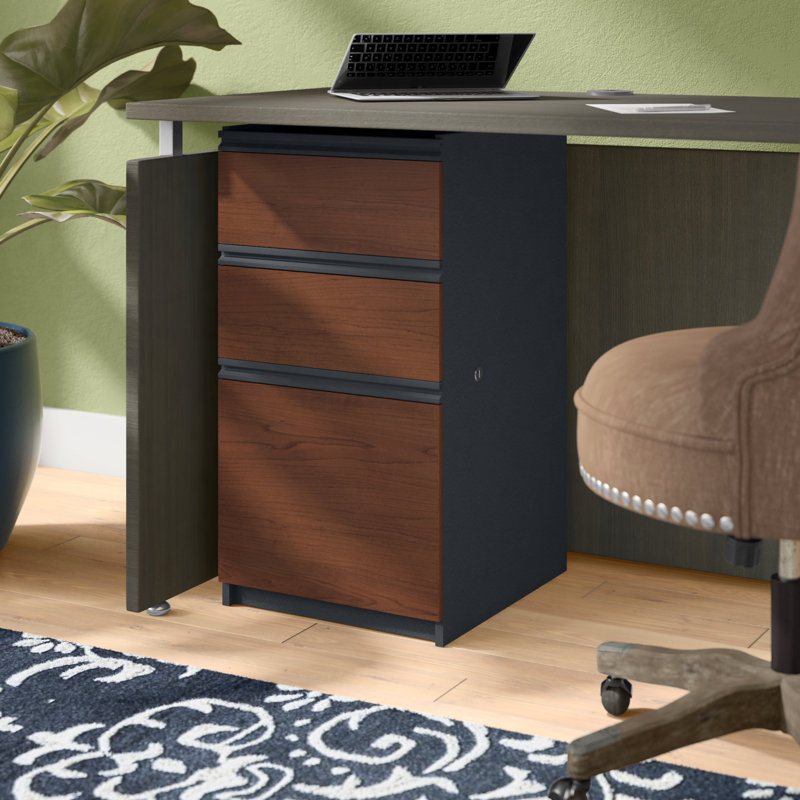Oriano 15.4'' Wide File Cabinet, Chocolate