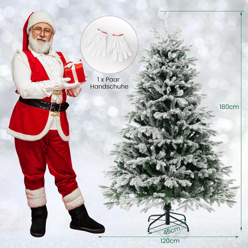 Lighted Artificial Pine Christmas Tree, 180cm H