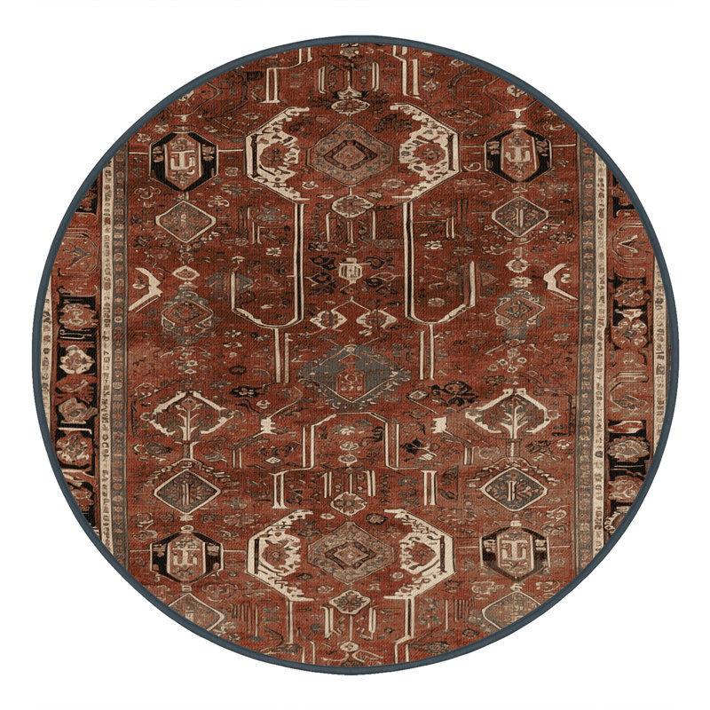 Tapis brun lavable à la machine, Rond 4 pi
