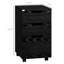 Unité de rangement mobile à 3 tiroirs, grain de bois noir, idéale pour l'organisation de bureau sous une armoire de bureau avec tiroirs pour améliorer vos compétences