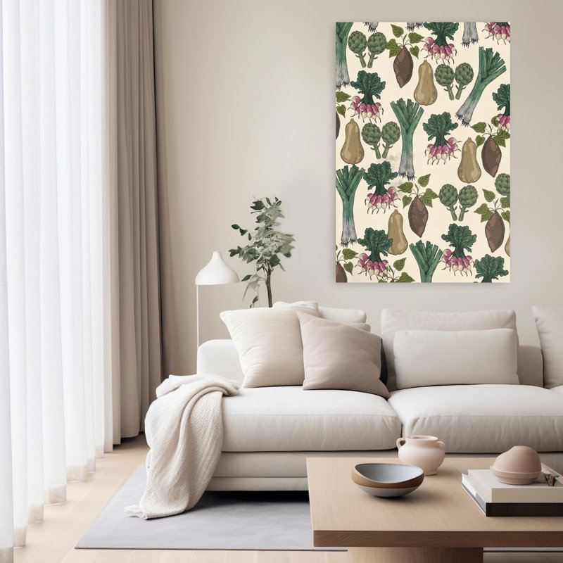 Jardin, légumes frais, paysage rustique biologique, art mural, H 60 po x l 40 po