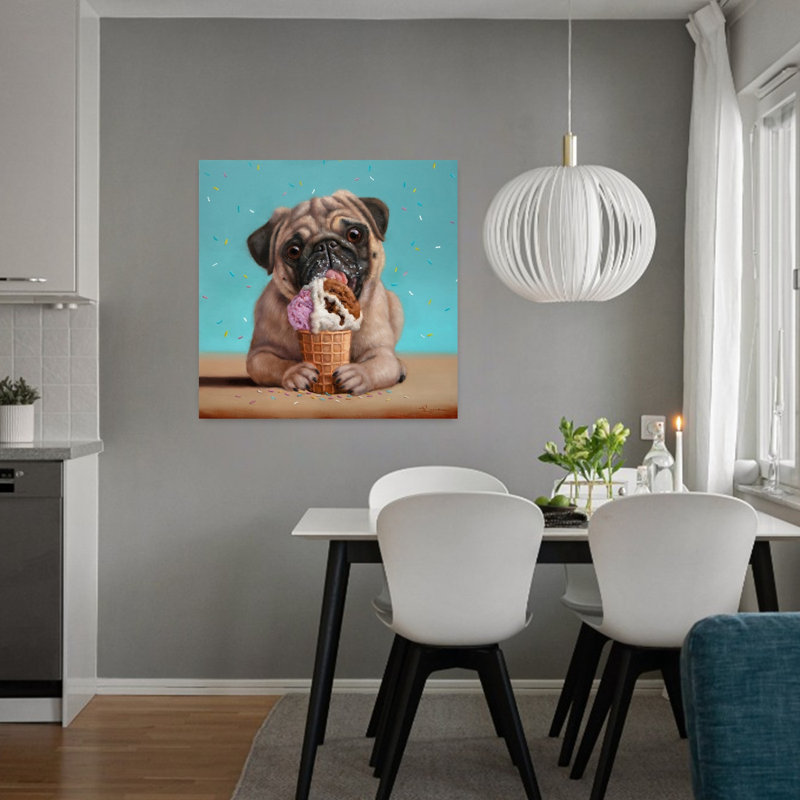 Art contemporain pour chien Neapawlitan, H 32 po x l 32 po
