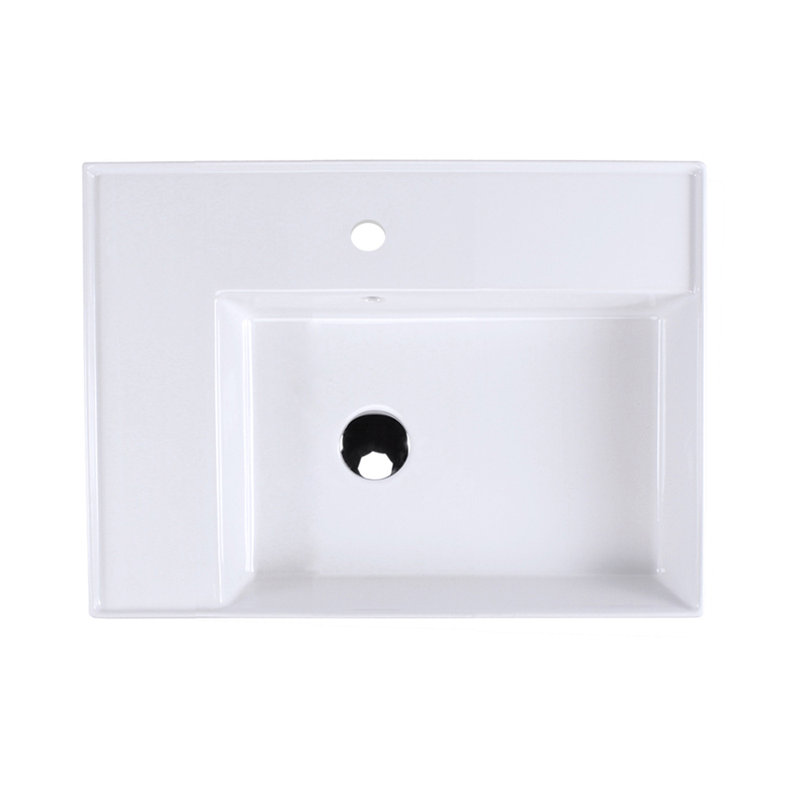 Aquaotto 24'' L Bathroom Sink, Single Hole Faucet