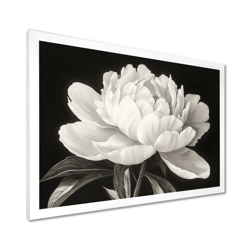 Innessa - Floral Oversized Canvas Prints, Single Picture Framed Print, 30" H x 40" W, White