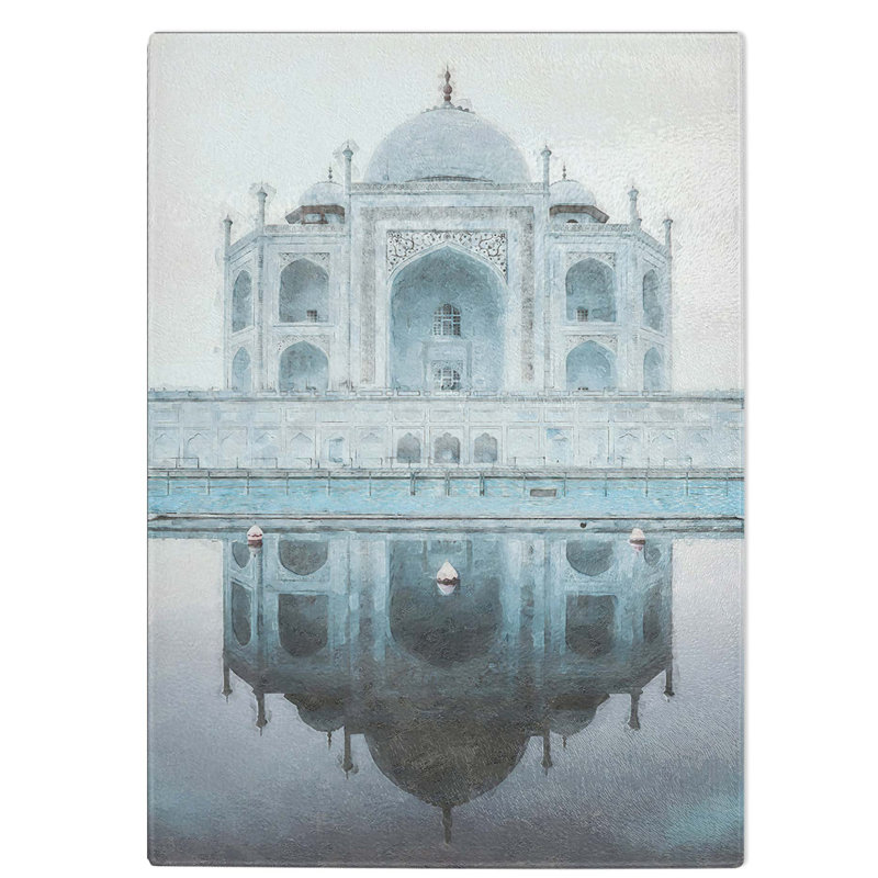 Tempered Glass The Taj Mahal in Agra India Abstract Art Cutting Board, 28.5 cm W x 39 cm L