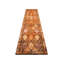 Tapis de couloir unique en laine noué à la main de style années 1960 de 2 pi 9 po x 13 pi 7 po en orange / brun / beige