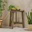 Table bistro d'extérieur pliante demi-ronde en bois d'acacia, finition grise