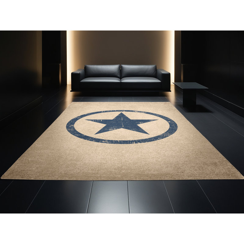 Soft Plush Fehrenbach July 4Th Modern & Contemporary Abstract Area Rug in Brown – Beige Binding, 7x10