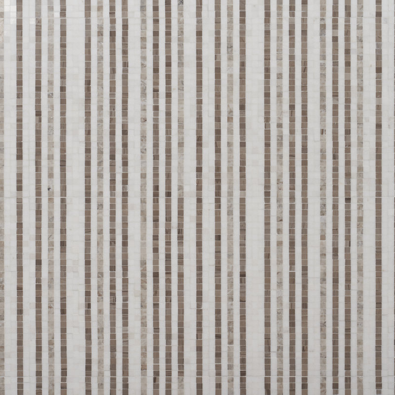 Minute 12" x 12" Marble Grid Wall & Floor Tile, Storm Beige