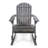 Comfortable Adirondack Rocking Chair, Dark Grey Wood, Rustic Patio Style