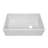 Whitehaus front apron single bowl fireclay kitchen sinks with walnut wood cutting board and stainless steel grid-93071596