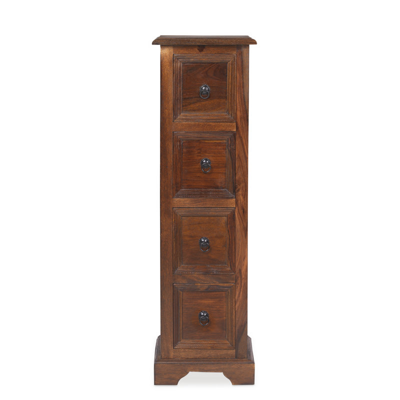 Ironwork Solid Wood 88cm H Library Style Media Drawers