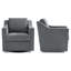Upholstered Chenille Swivel Armchair-1613868801