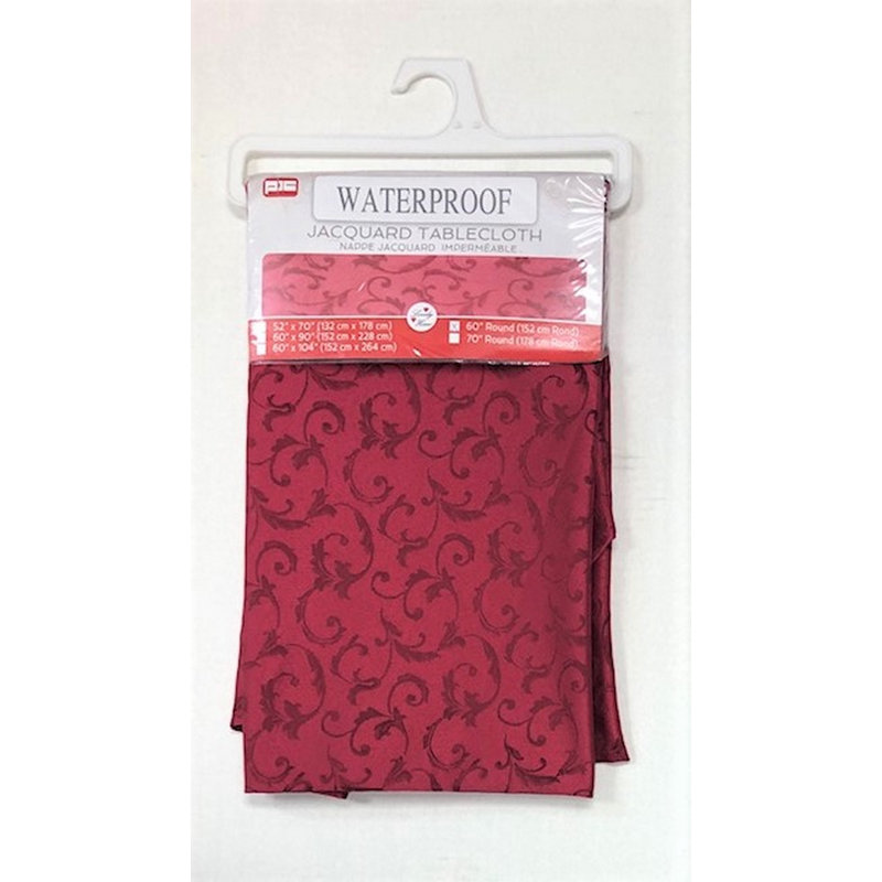 Nappe jacquard, Rond 60 po, Rouge