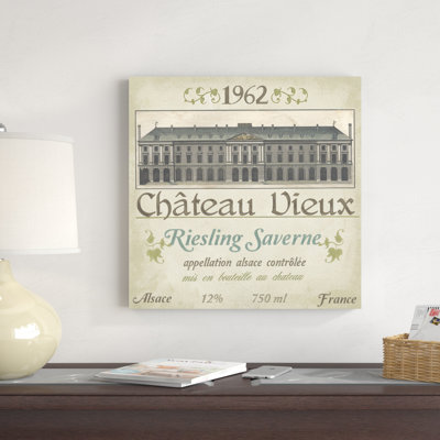 «Vintage Wine Labels VII» par June Erica Vess, impression sur toile tendue