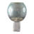 Modern Glas Bowl Candle Holder with Marble Base - Decorative Pillar Candlestick Holder for Dining Tabletop or Home Decor - Blue & White-381816842