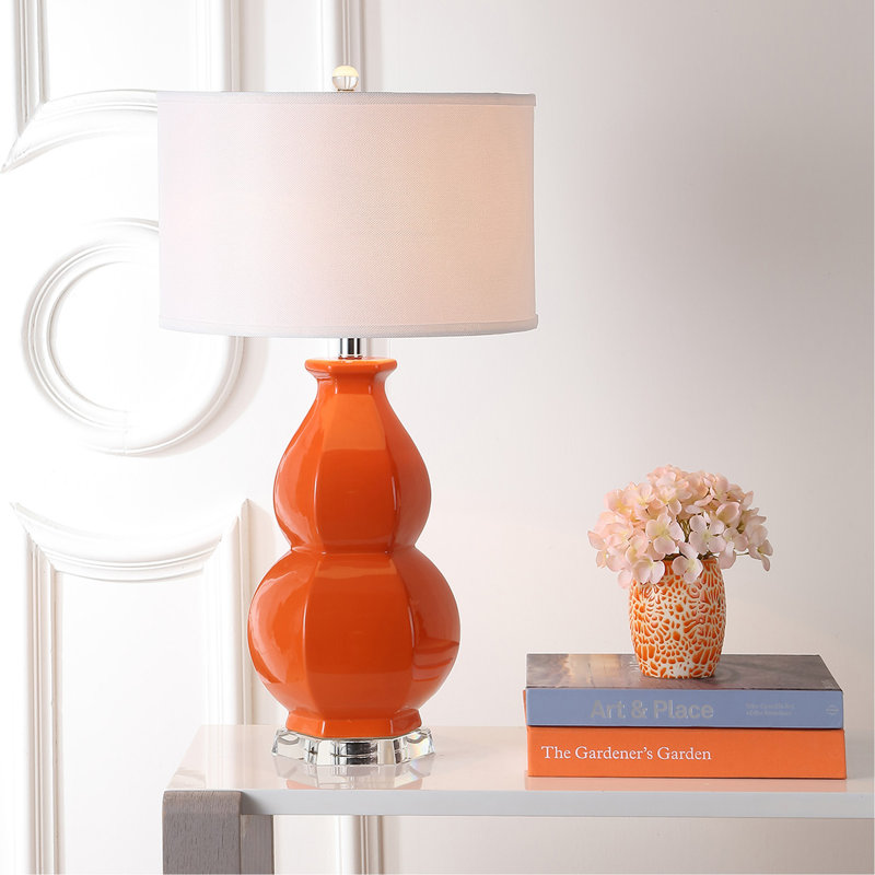 Aiza Ceramic Table Lamp, Orange