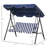 3-Seat Outdoor Patio Swing Chair With Removable Cushion, Steel Frame Stand And Adjustable Tilt Canopy For Patio, Garden, Poolside, Balcony, Backyard, Dark Blue, Chair-99981308