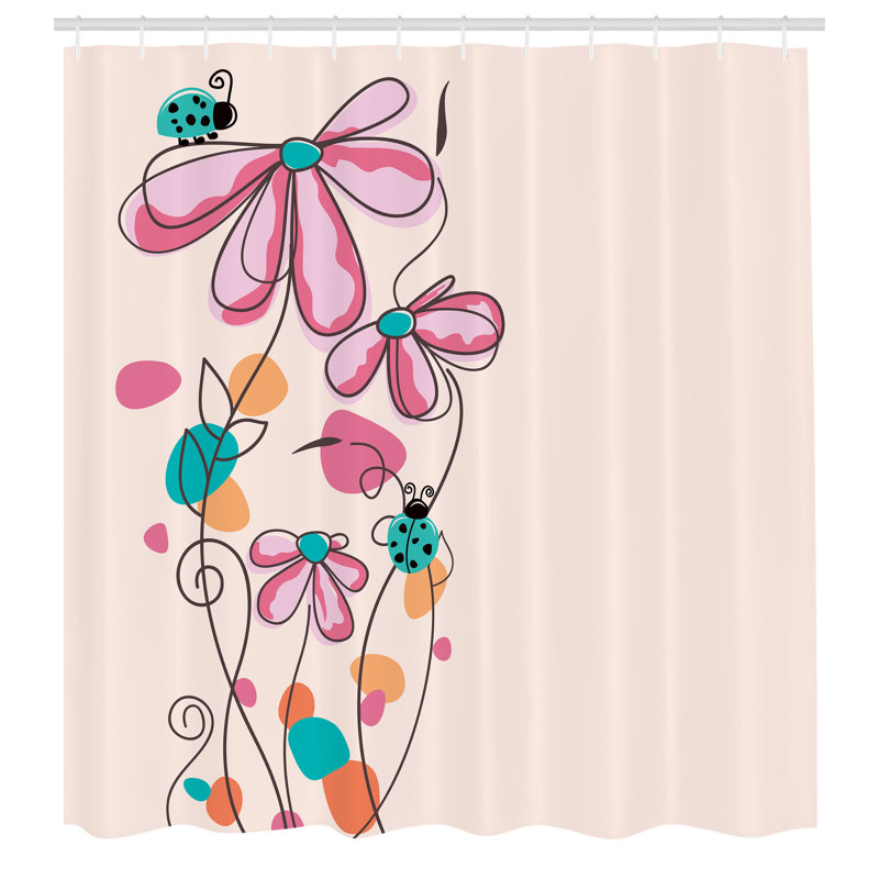 Ensemble de rideau de douche Kids, 69"H x 75"W, Rose pastel