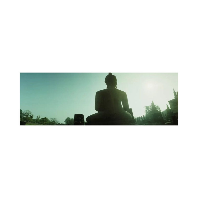 Low Angle View Of A Statue Of Buddha, Sukhothai Historical Park, Sukhothai, Thailand #2 by Panoramic Images - Wrapped Canvas Panoramic Print