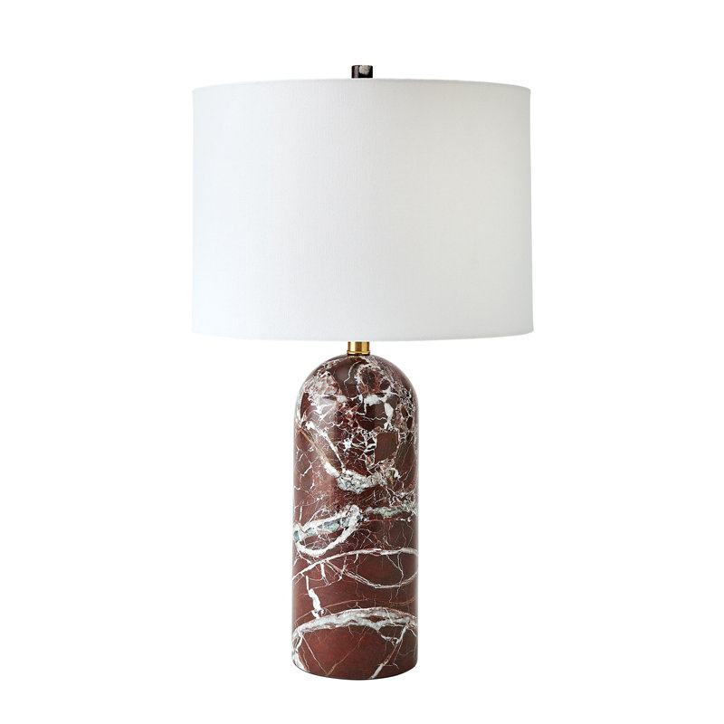 Lampe en marbre Callugu-Marron-Lg, H 26 po x l 15 po x P 15 po, 100 W