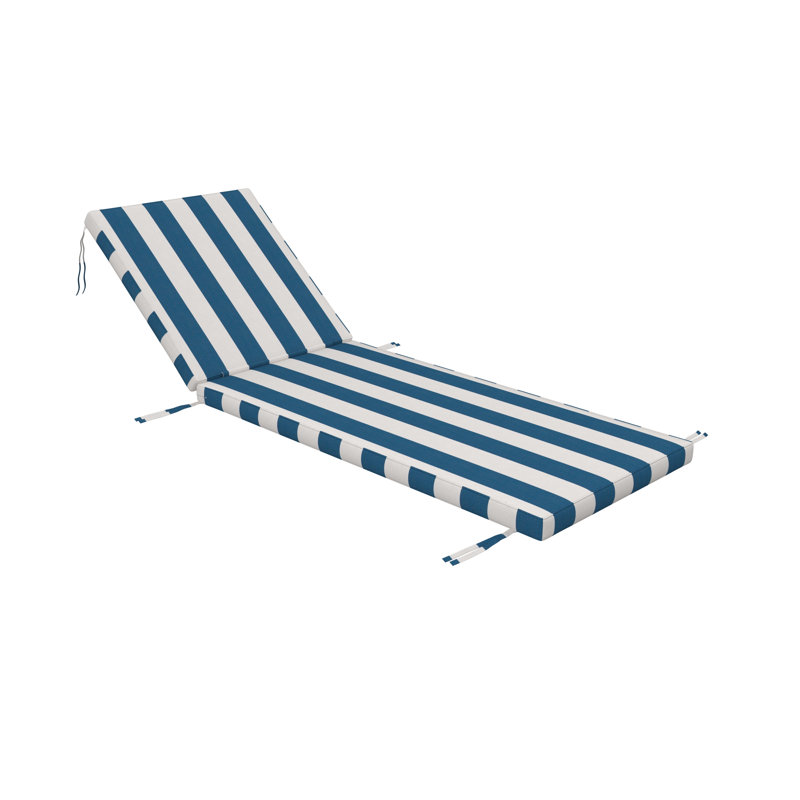 Sunbrella® Outdoor Chaise Cushion, 26" W x 80" D, Sunbrella® Cabana Regatta