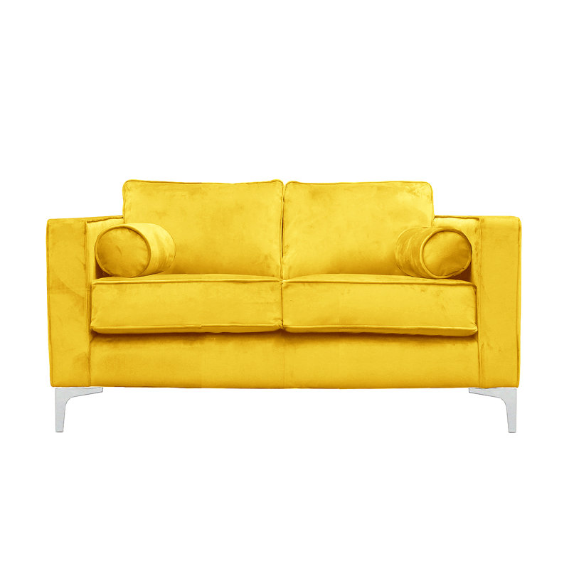 Georgio Velvet Sofa, 2, Lemon