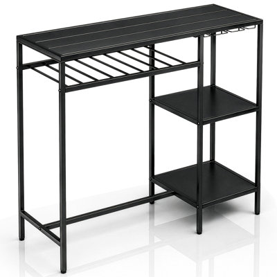 Multi-Layer Storage Metal Patio Bar Table