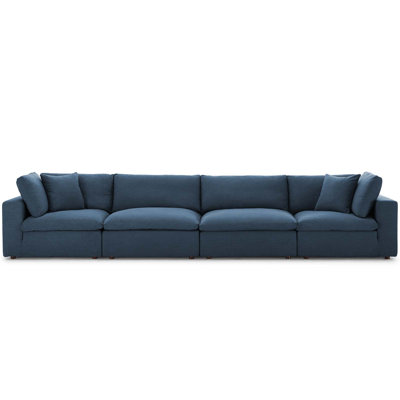 Ensemble de canapé modulaire rembourré en duvet 4 pièces Copper Grove Hrazdan par Modway