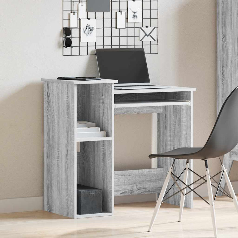 vidaXL Desk Engineered wood Compact Computer Desk, Gray Sonoma