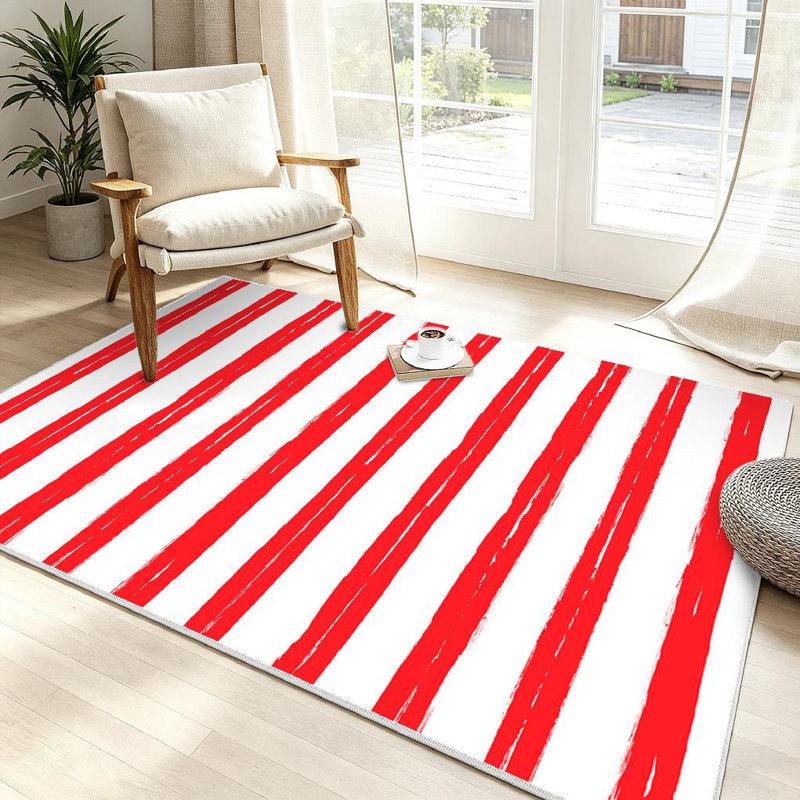 Tapis blanc lavable à la machine rétro rétro rétro, Rectangle 39" x 63"