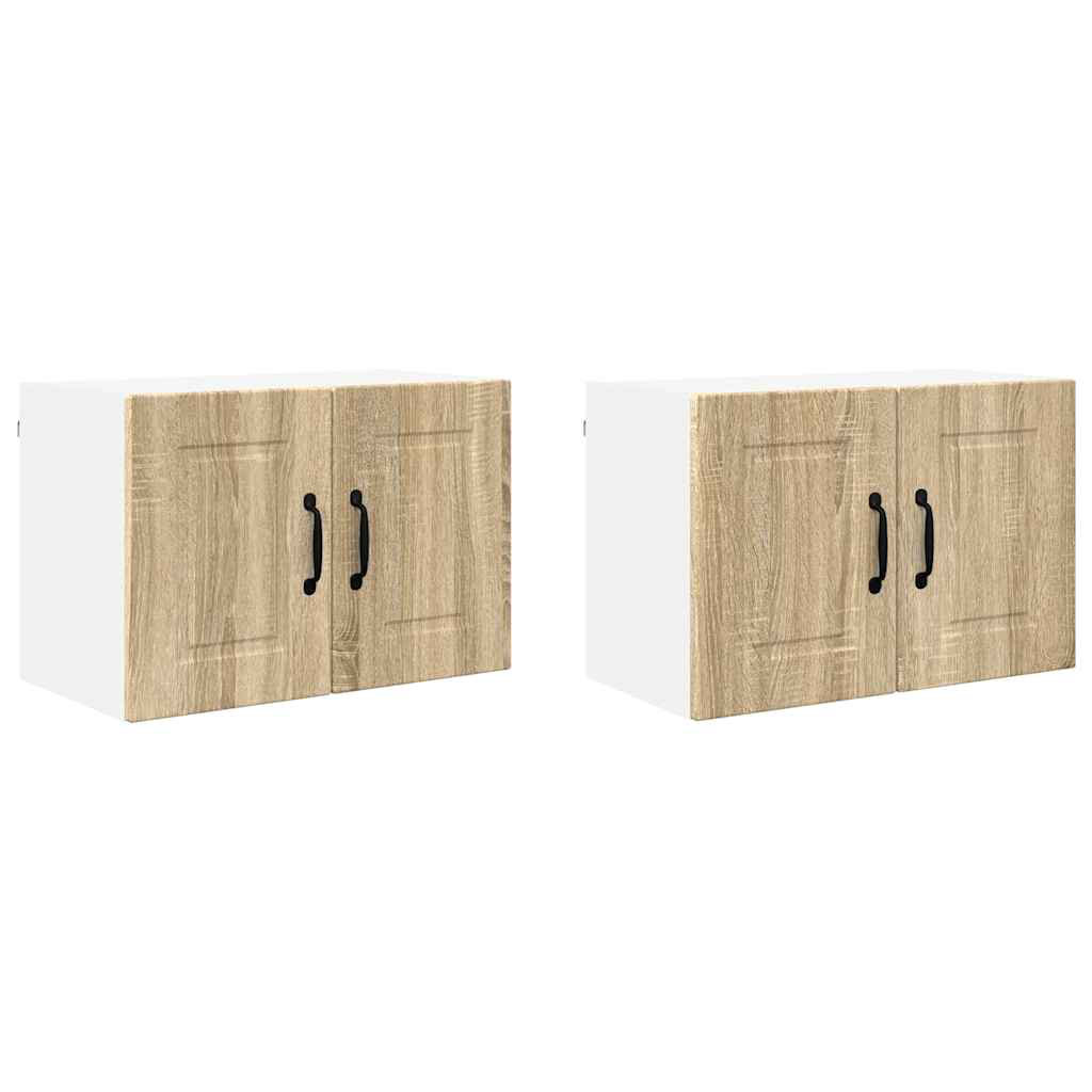 Vidaxl Kitchen Wall Cabinet With Shelf 2 Pcs Old Wood 60 X 31 X 40 Cm