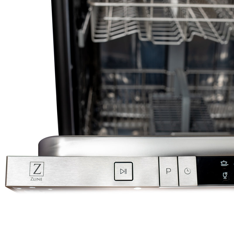 ZLINE 24 in. Fingerprint Resistant Control Dishwasher with Stainless Steel Tub and Style Handle, 52dBa