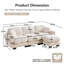 Ensemble de canapé modulaire en chenille 3 places avec coussins et 1 repose-pieds blanc ivoire-244478166-244478184