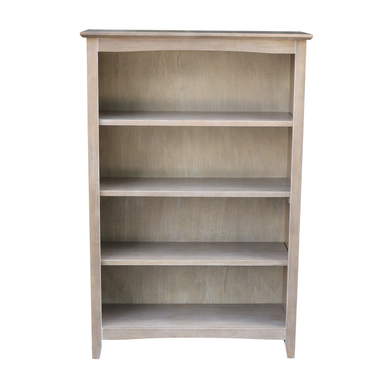 Aspatria Bookcase, (4 Shelves) 48" H x 32" W x 12" D, Washed Gray Taupe