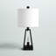 Erickson 20,5 po. Lampe de table moderne en métal noir à intensité variable pour table de chevet et table de chevet avec port USB