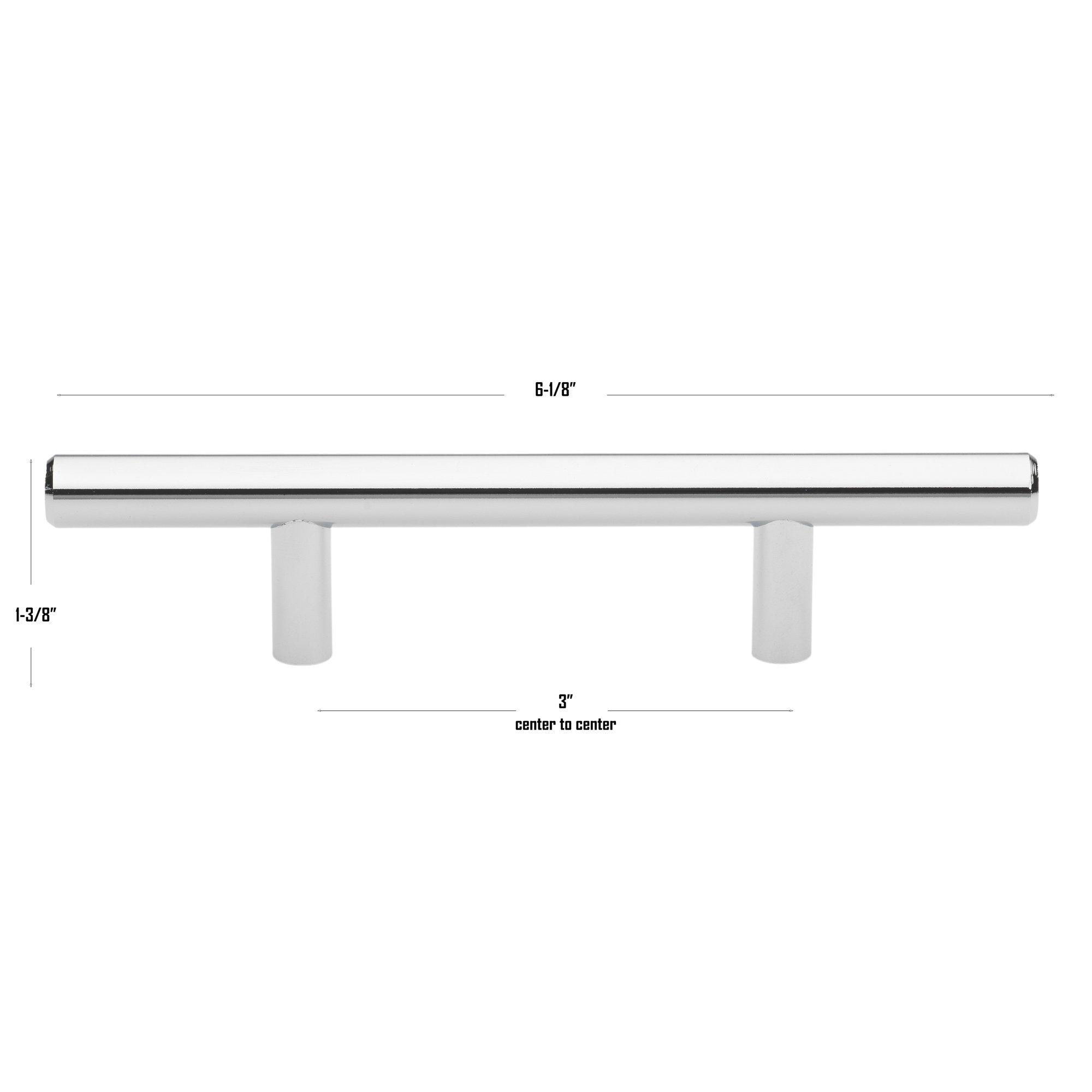 Roman Bar Pull, 3", Polished Chrome