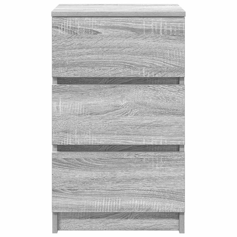 Bedside Cabinet With 3 Drawers 39X35x65 Cm, Grey Sonoma