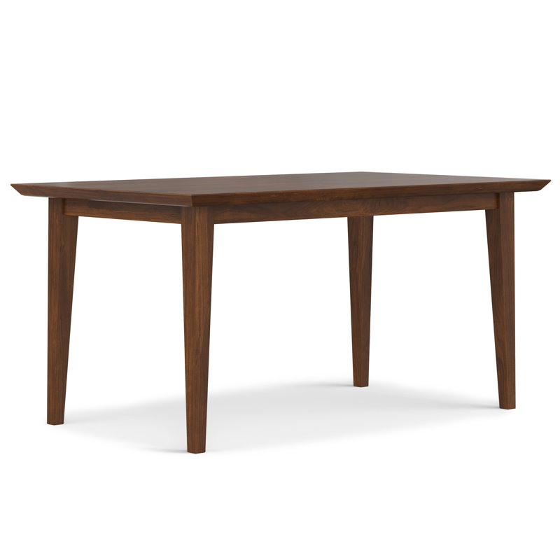 Colby Walnut Solid Wood Rectangular Dining Table for Six