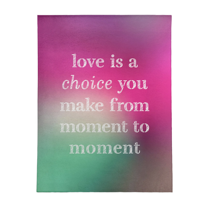 Tapis en polyester multicolore love is a choice quote, Rectangle 8 pi x 10 pi
